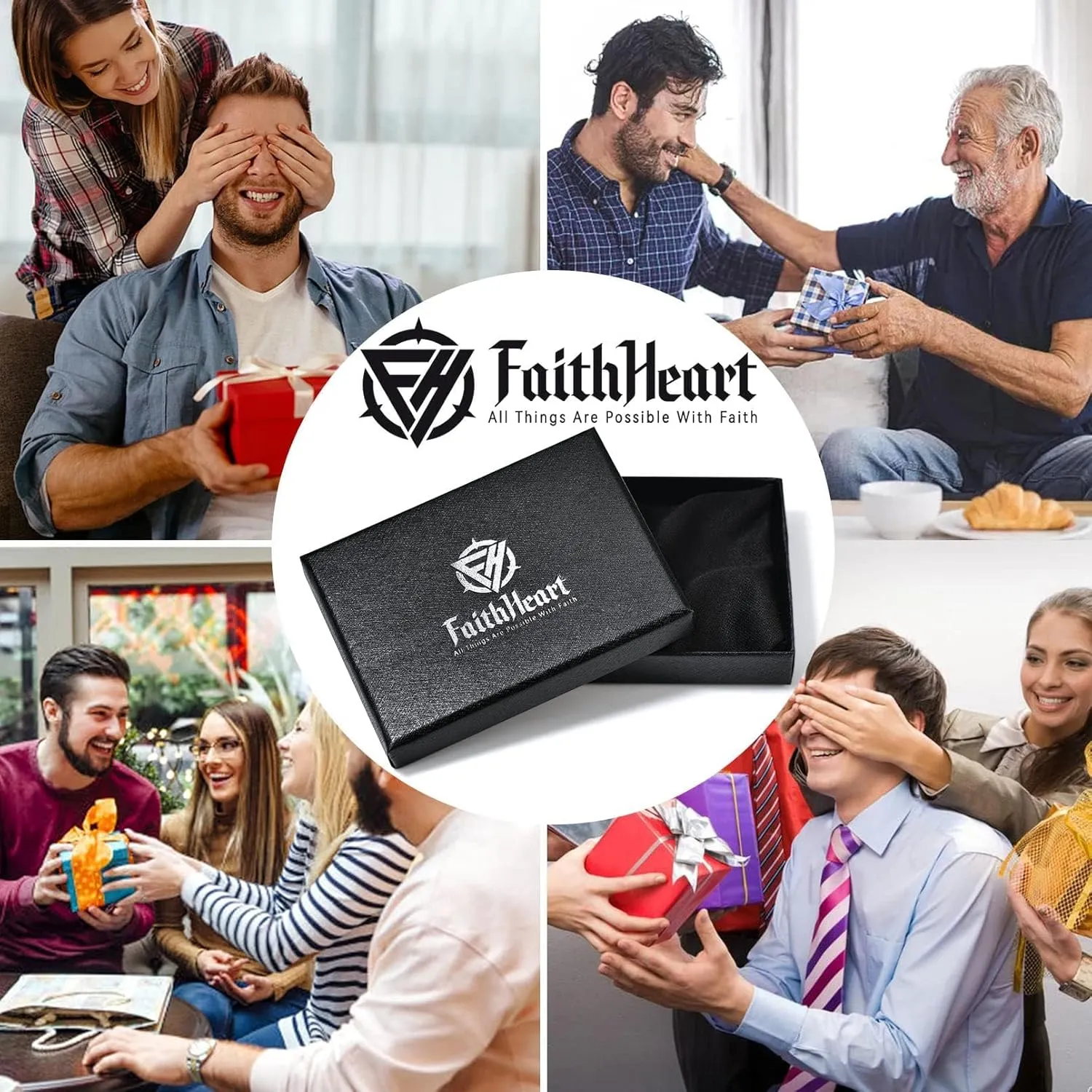 FaithHeart Viking Medal Necklace for Men Sturdy Stainless Steel Pendant Necklaces Retro Norse Mythology Jewelry with Gift Box