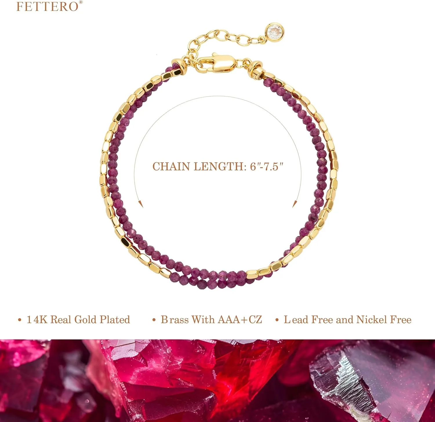 Fettero Charm Bracelet for Women Trendy - Dainty Gold Bracelet Stack Cute Beads Bracelet 14K Gold Plated Layered Boho Bracelets Jewelry