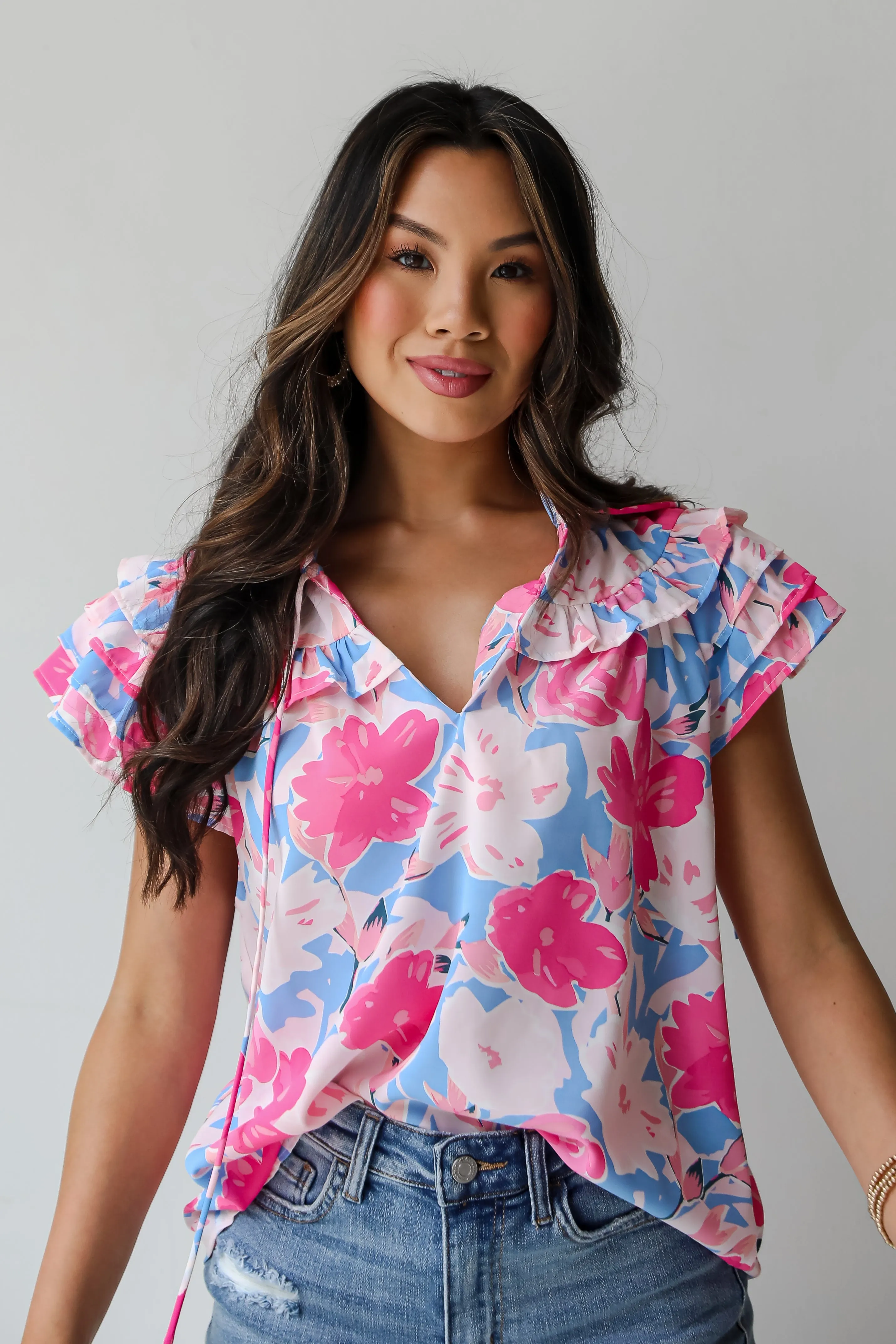 FINAL SALE - Exceedingly Adorable Pink Floral Blouse