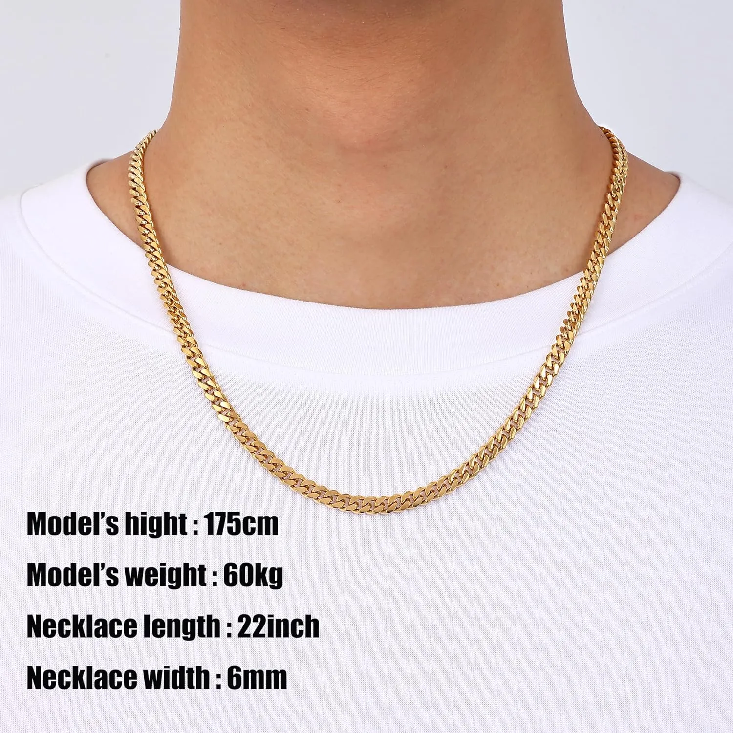 Fiusem 3.5mm Cuban Link Chains for Men, Silver Tone/Black/14K Gold Plated Stainless Steel Necklace Chain, Mens Necklace 16, 18, 20, 22, 24, 26, 28 Inch