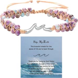 for Granddaughter for You are Always in Mine Beads Bracelet, Natural Emperor Jasper Stone Beaded Wrap Bracelet Duoble Layer for Mind Peace,Bracelet for Granddaughter