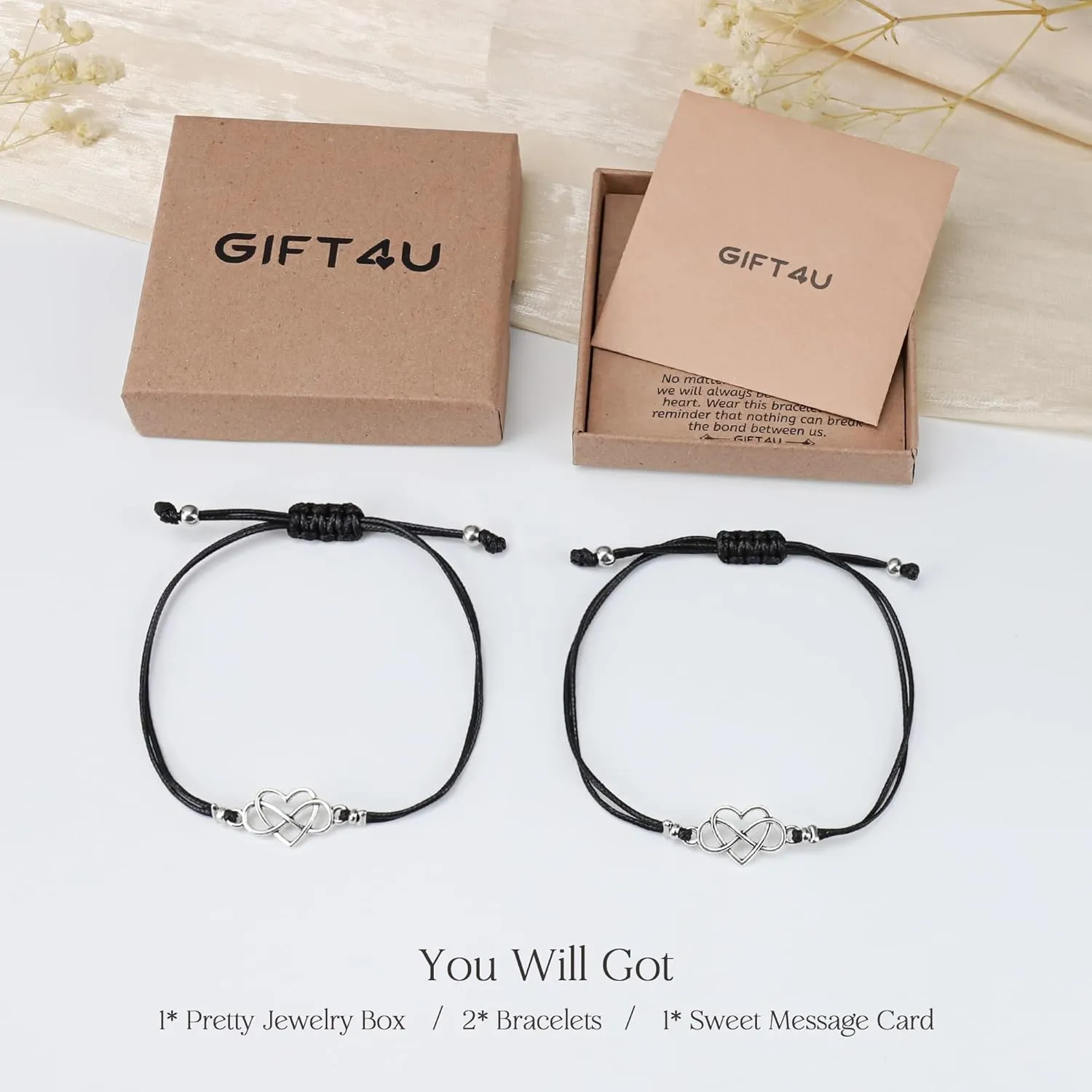 Friendship Gifts for Women - Best Friend Bracelets for 2, Friendship Bracelet, Heart Sunflower Butterfly Yin Yang Best Friend Jewelry, Birthday Valentines Gifts for Female Sister Bff