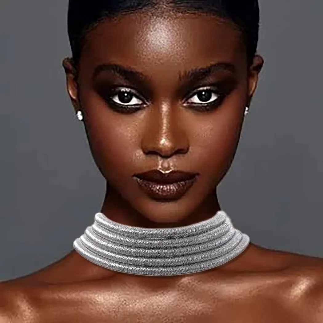 Fstrend Boho Tribal Layered Choker African Necklace Earrings Set