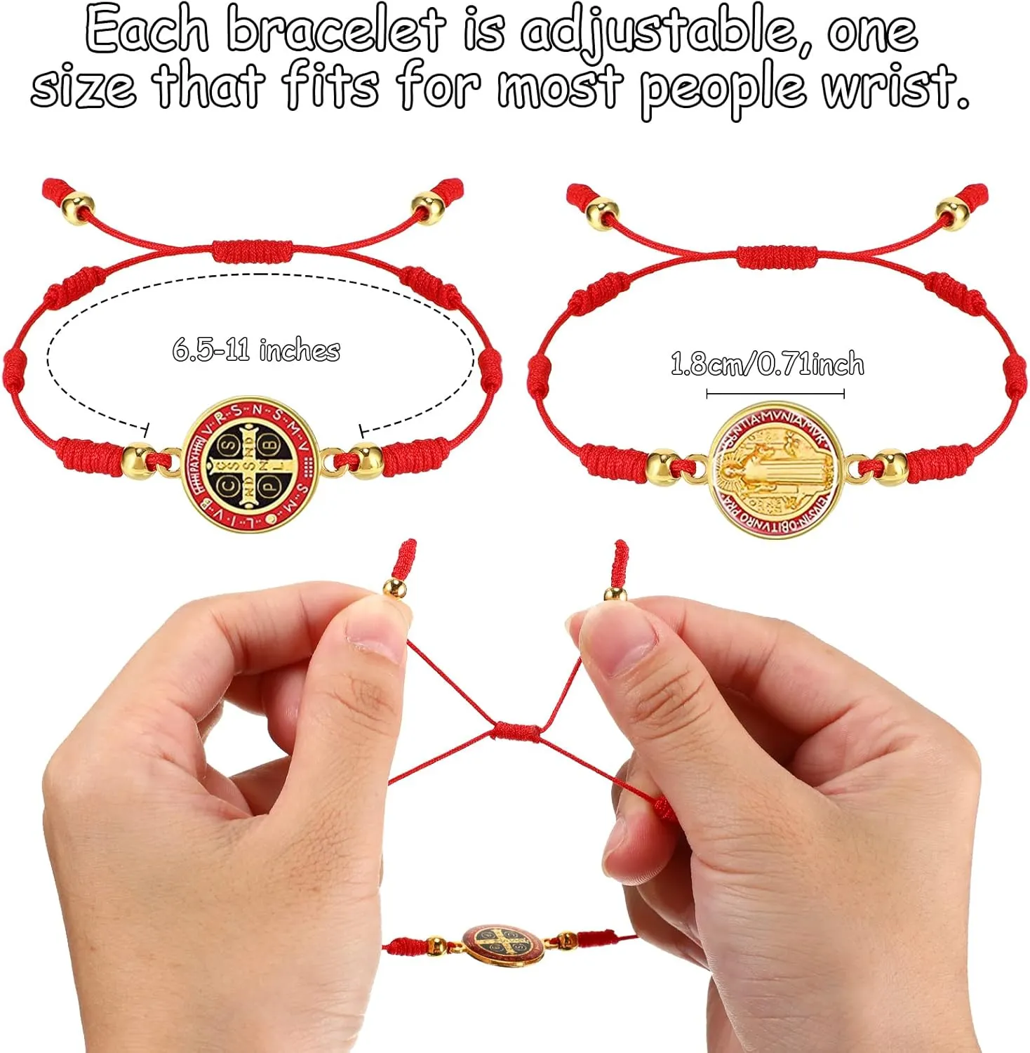 Fumete 12 Pieces 7 Knot Catholic String Bracelets Recuerdos De Confirmacion Catolica Adjustable Rosary Bracelet for Women Men