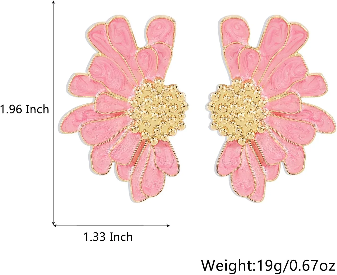 FUTIMELY Daisy Flower Stud Earrings for Women,Exaggerated Oversized Floral Large Statement 70s Earrings Fashion Personalized Preppy Jewelry