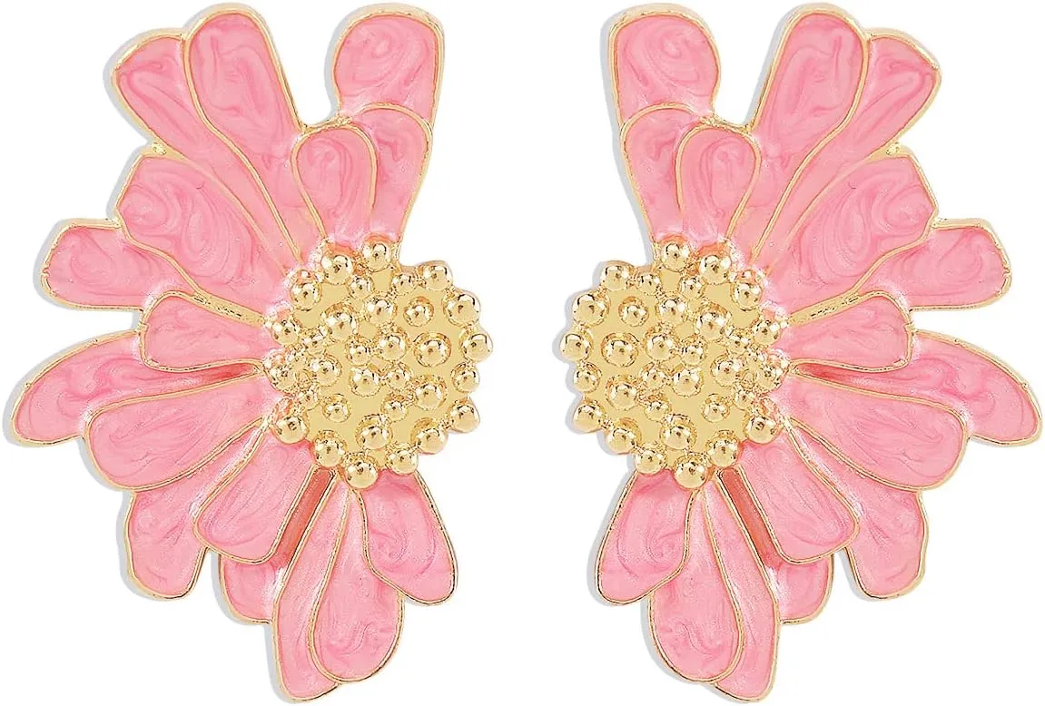FUTIMELY Daisy Flower Stud Earrings for Women,Exaggerated Oversized Floral Large Statement 70s Earrings Fashion Personalized Preppy Jewelry