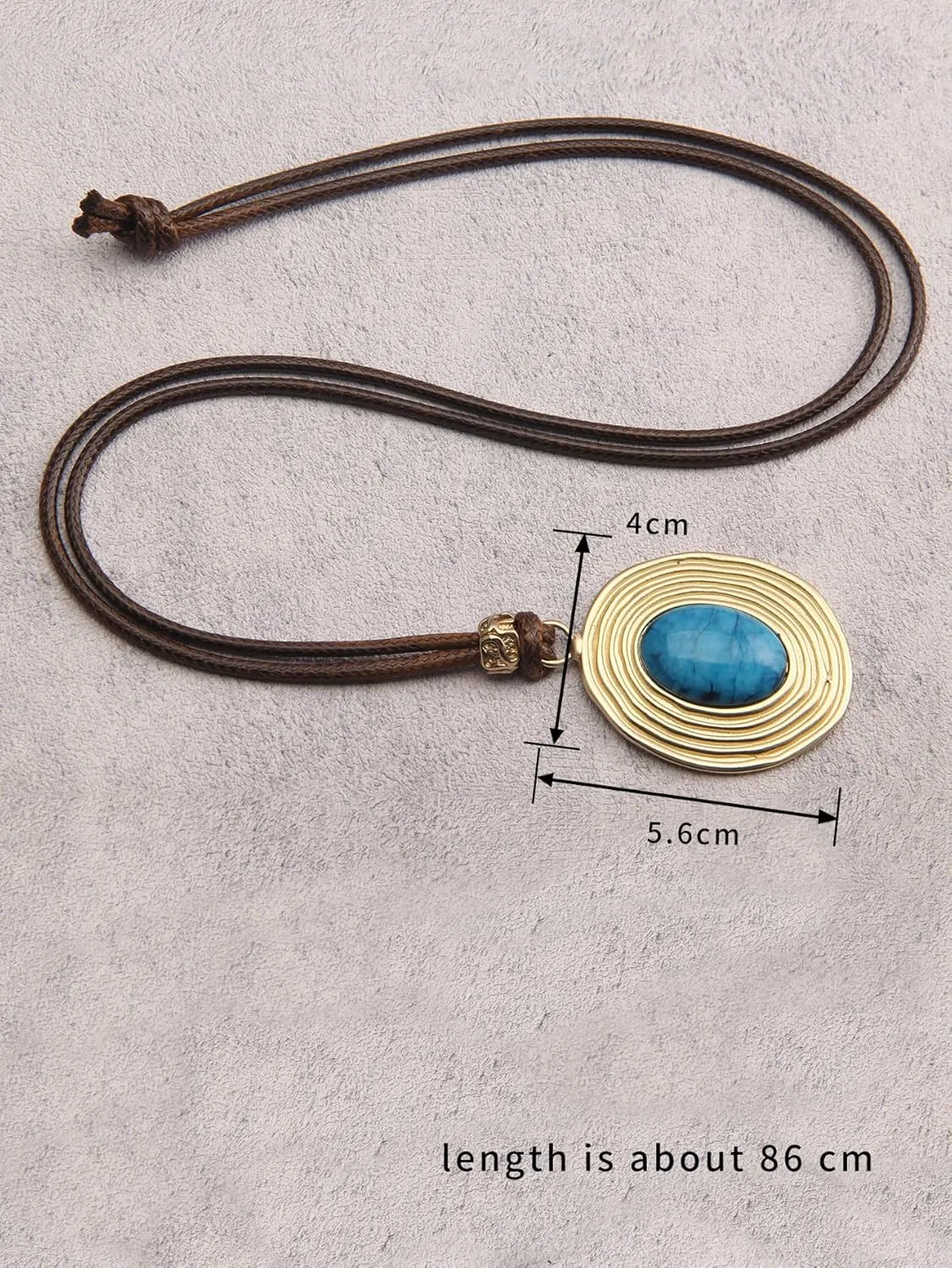 GelConnie Boho Necklaces for Women Vintage Silver Circles Long Pendant Necklace Cowgirl Sweater Necklace Adjustable Leather Choker Necklace for Women
