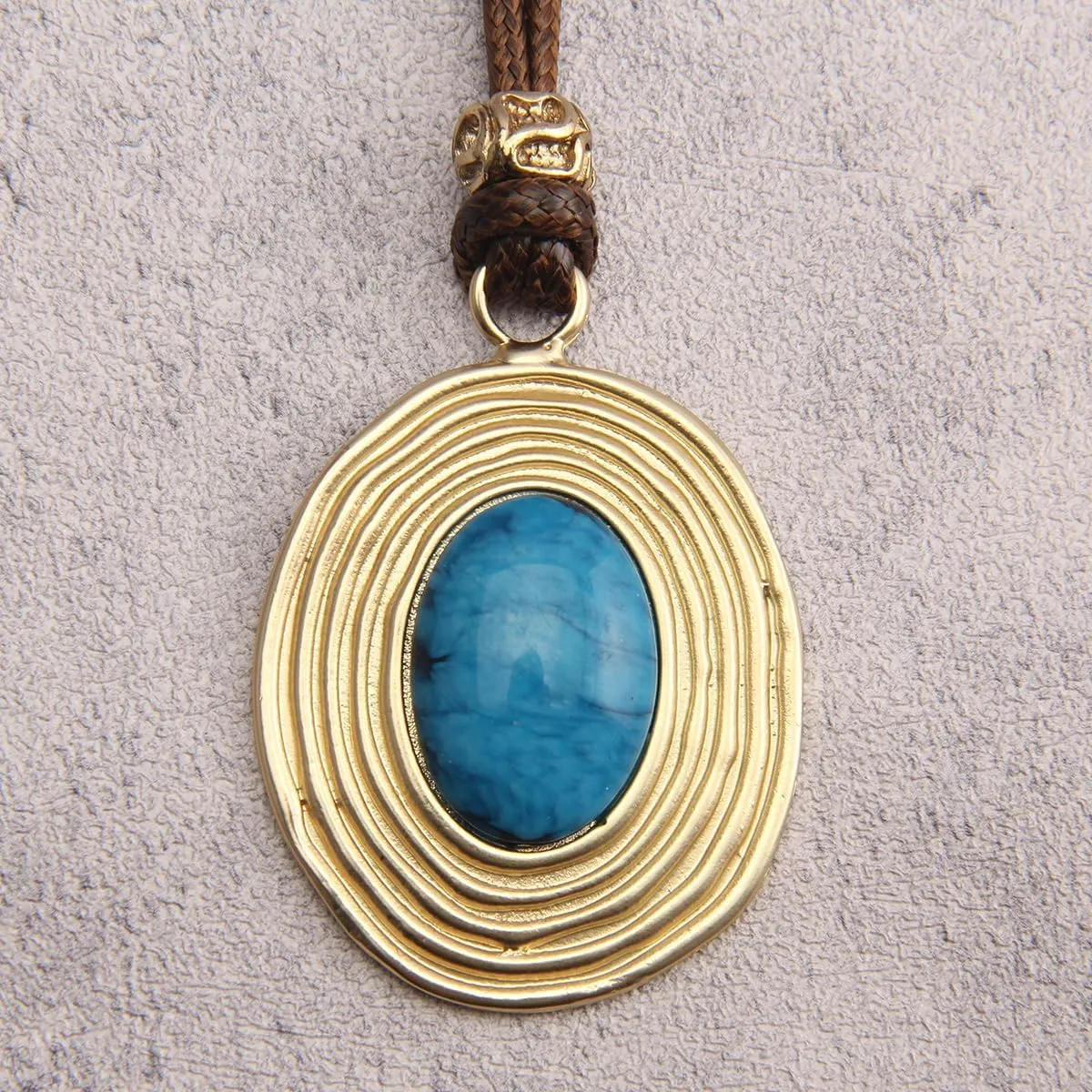 GelConnie Boho Necklaces for Women Vintage Silver Circles Long Pendant Necklace Cowgirl Sweater Necklace Adjustable Leather Choker Necklace for Women