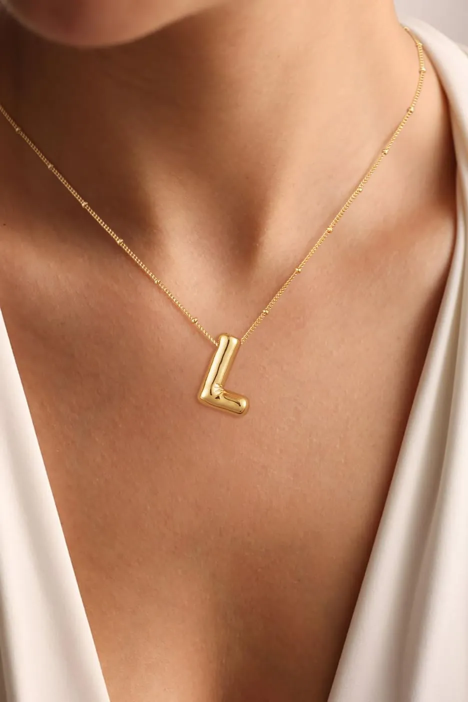 Gold Balloon Letter Necklace for Women, Dainty 14K Gold Plated 3d Initial Necklaces, Trendy Hypoallergenic Name Pendant Cute Balloon Alphabet Necklace Jewelry Gifts for Mom Lover