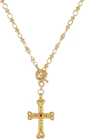 Gold Cross Necklaces for Women Statement Big Cross Pendant Necklace Non Tarnish Christian Faith God Lords Prayer Religious Jewelry