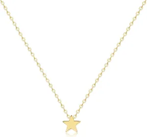 Gold Dainty Geometric Pendant Necklace,Simple Minimalist Triangle,Circle,Square,Bar,Star Necklace,Layering Pendant Necklaces for Women