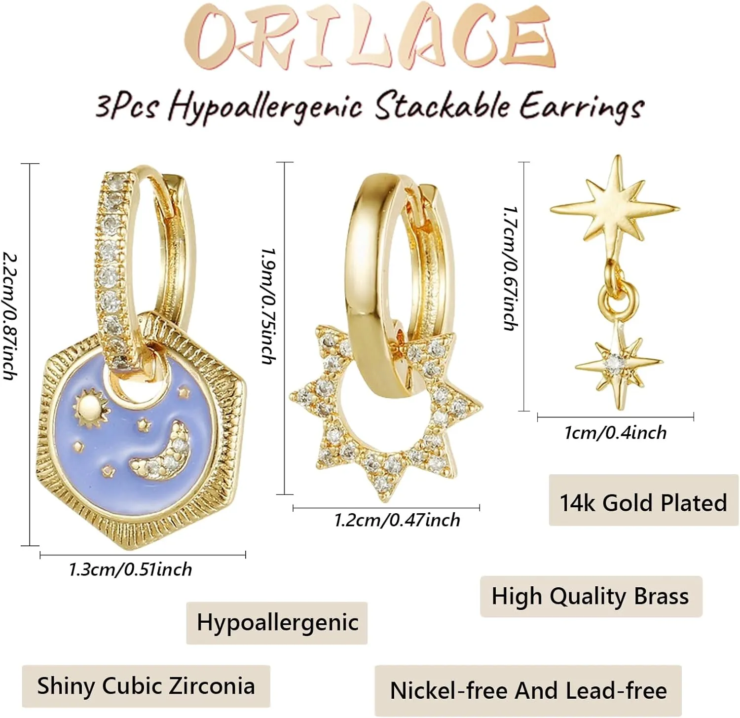 Gold Earrings Set: Stackable Dainty Earrings Studs Trendy Small 14k Gold Plated Hypoallergenic Cartilage Huggie Hoop Earrings for Women Boho Earrings for Gifts
