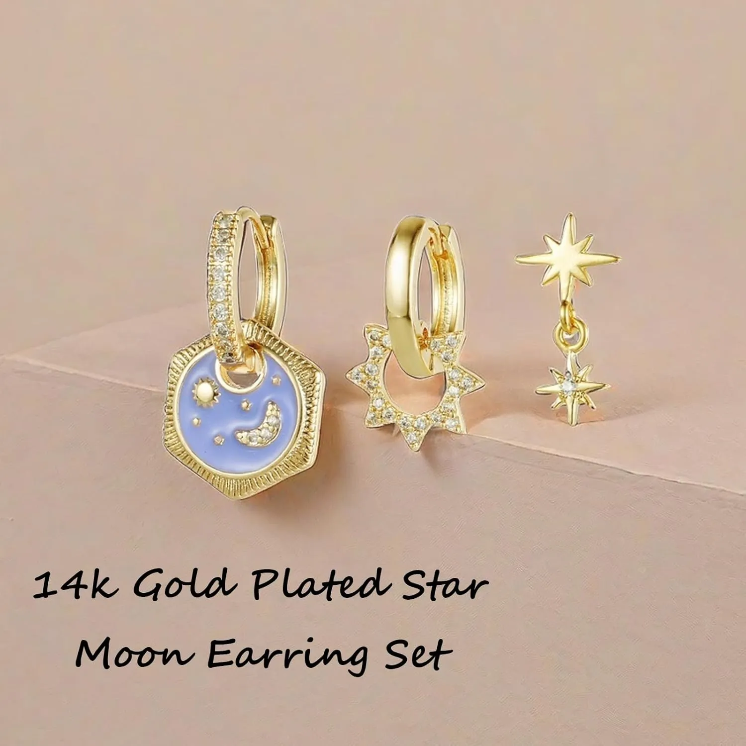 Gold Earrings Set: Stackable Dainty Earrings Studs Trendy Small 14k Gold Plated Hypoallergenic Cartilage Huggie Hoop Earrings for Women Boho Earrings for Gifts