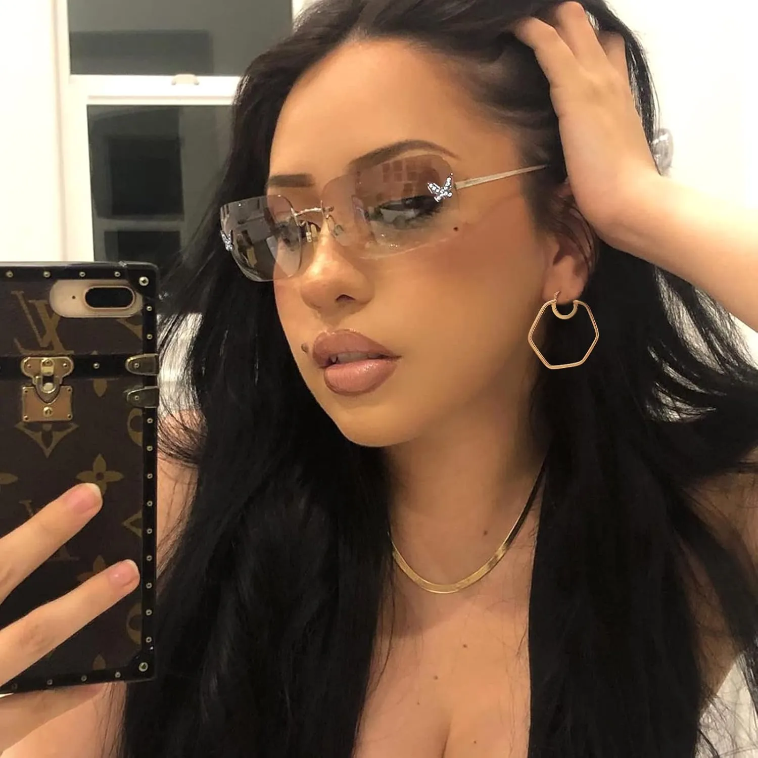 Gold Hoop Earrings for Women 18K Gold Plated Knot Hoop Earrings Statement Lightweight Thick Trendy Small Gold Open Hoops Fashion Jewelry