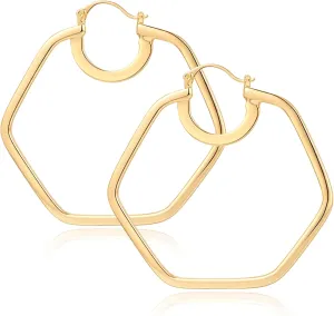 Gold Hoop Earrings for Women 18K Gold Plated Knot Hoop Earrings Statement Lightweight Thick Trendy Small Gold Open Hoops Fashion Jewelry