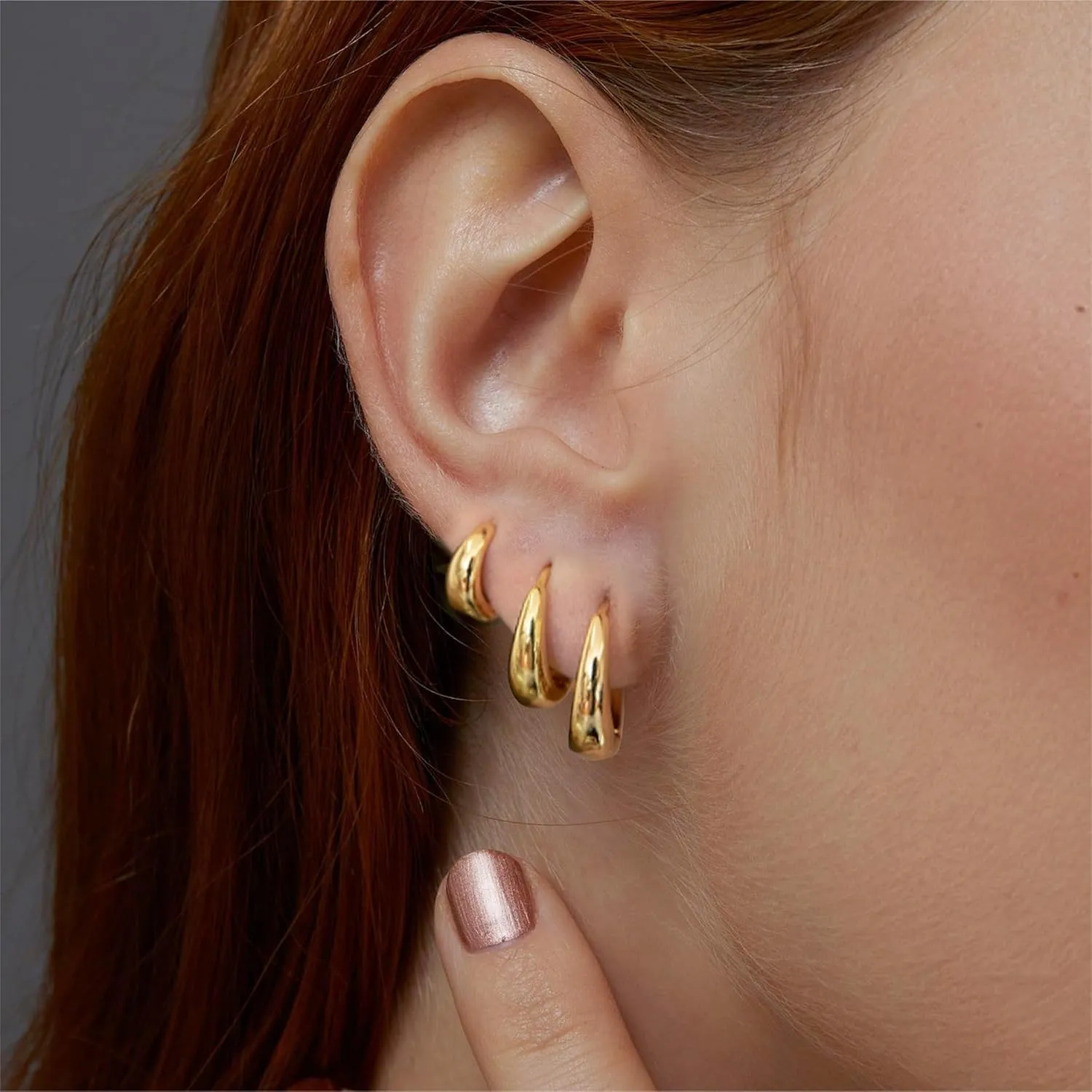 Gold Hoop Earrings for Women, Dainty Stud and Pearl Earring Set, Hypoallergenic Cartilage Earrings for Multiple Piercing, Small Trendy Jewelry