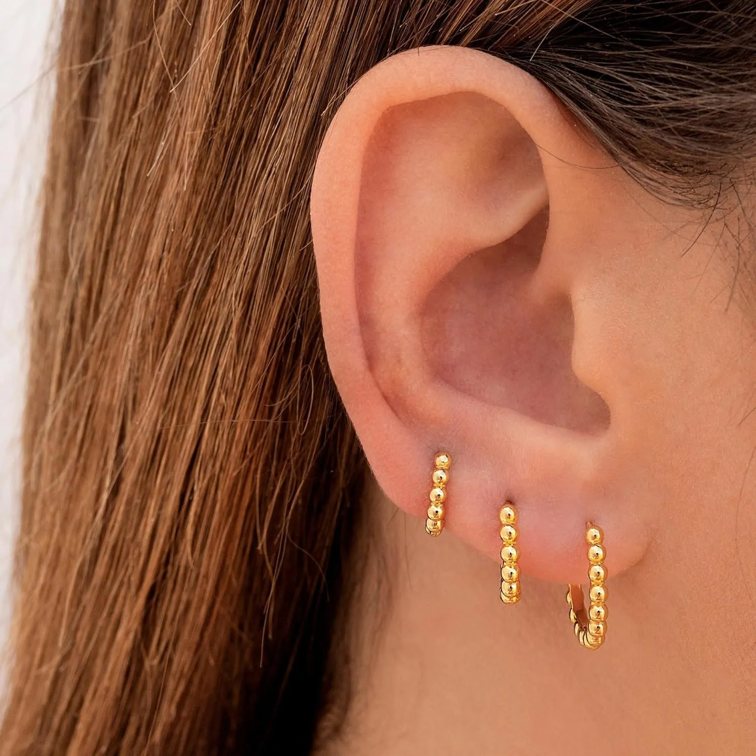 Gold Hoop Earrings Set for Women - Dainty 18K Gold Plated Huggies CZ Small Hoop Stud Earring Sets for Multiple Piercing Cartilage Earrings for Women Trendy Jewelry Womens Gifts