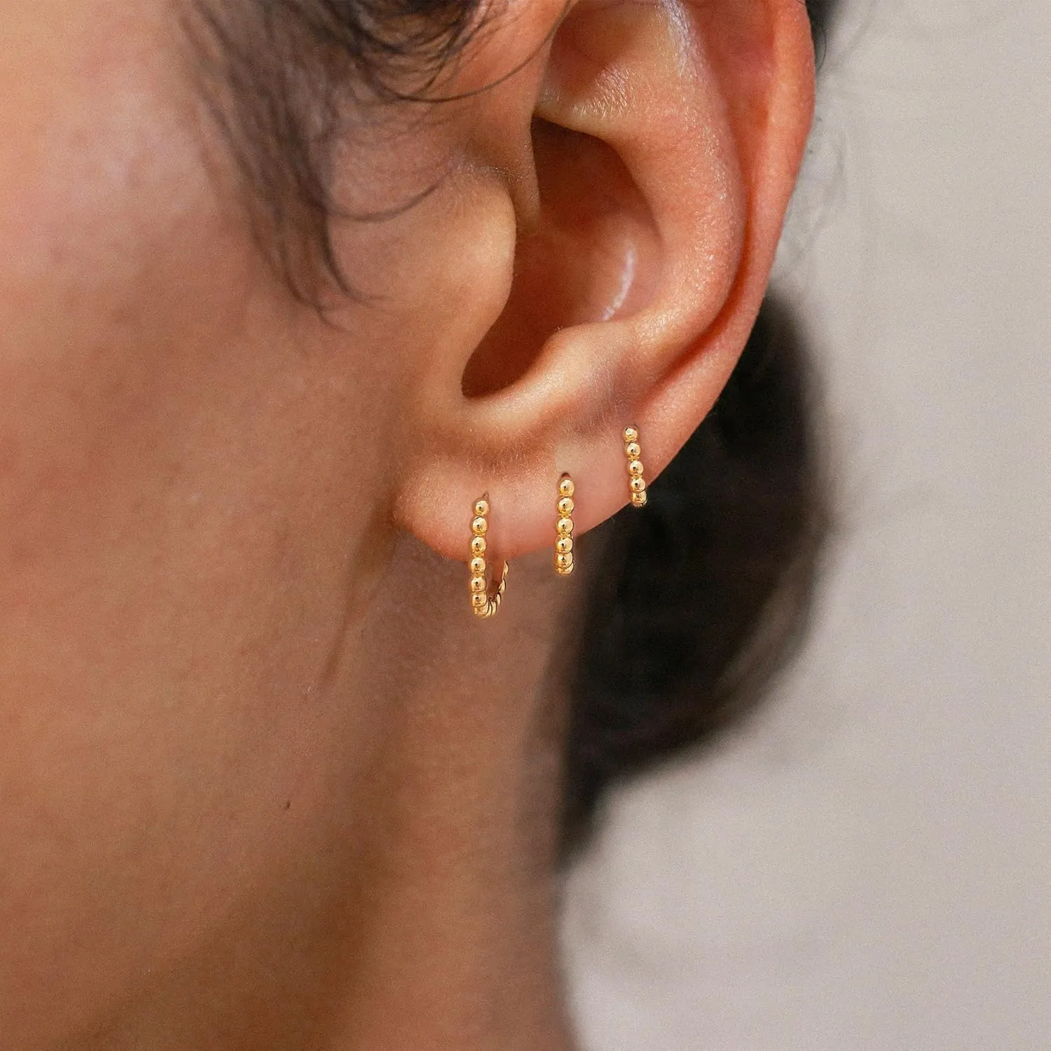 Gold Hoop Earrings Set for Women - Dainty 18K Gold Plated Huggies CZ Small Hoop Stud Earring Sets for Multiple Piercing Cartilage Earrings for Women Trendy Jewelry Womens Gifts