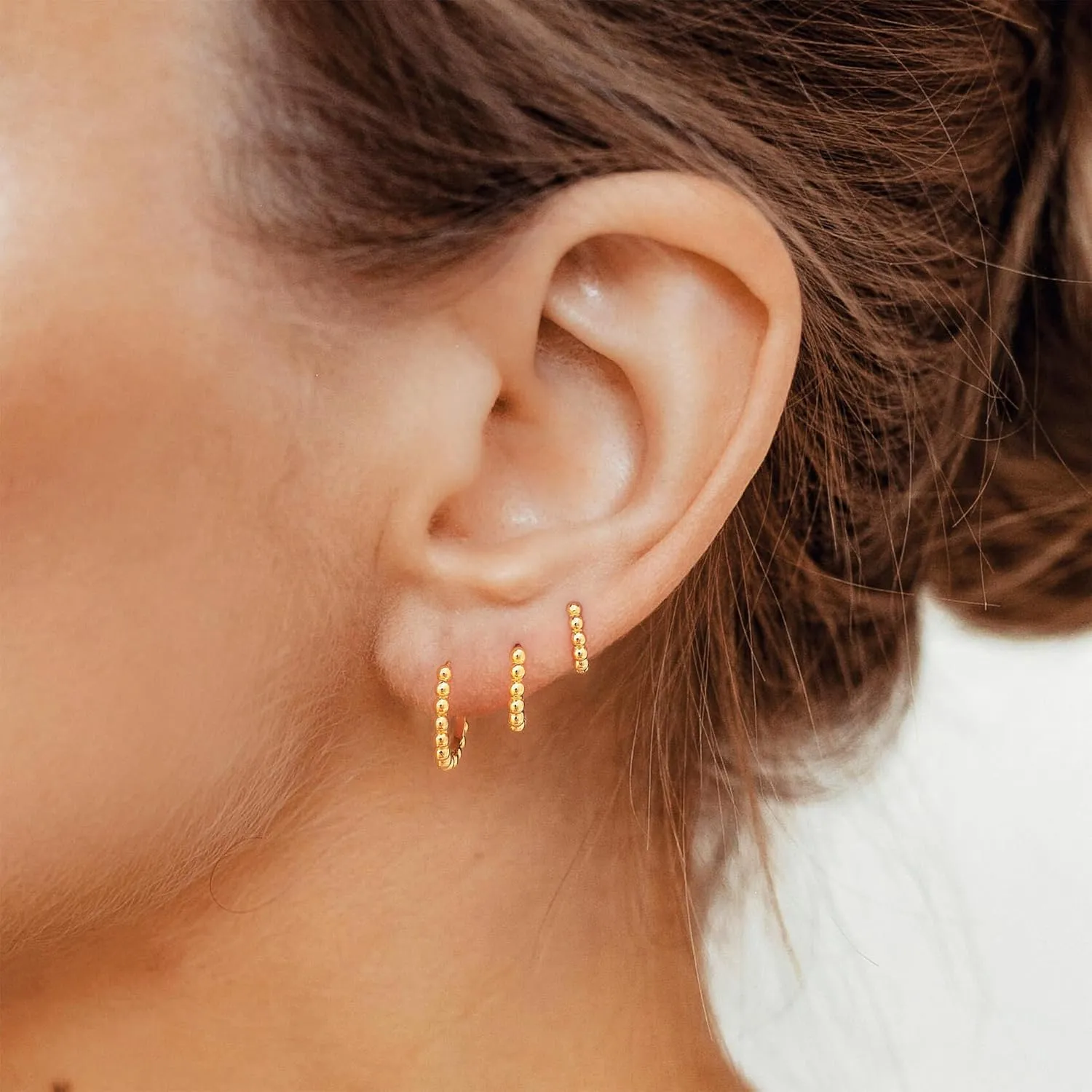 Gold Hoop Earrings Set for Women - Dainty 18K Gold Plated Huggies CZ Small Hoop Stud Earring Sets for Multiple Piercing Cartilage Earrings for Women Trendy Jewelry Womens Gifts