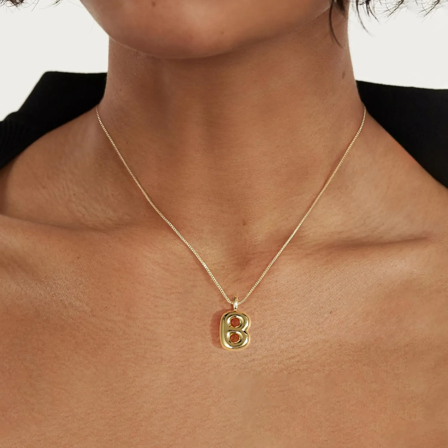 Gold Letter Necklace for Women, 14k Gold Plated Balloon Initialr Necklace Cute Gold Personalized Name Necklaces for Women Trendy Jewelry