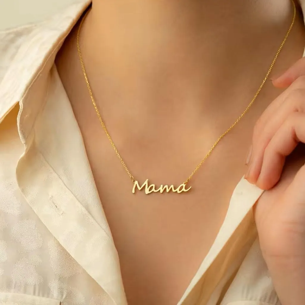 Gold Name Necklace, Custom Name Necklaces for Women, Stainless Steel Plated with 14k Gold, Birthday Gifts for Women