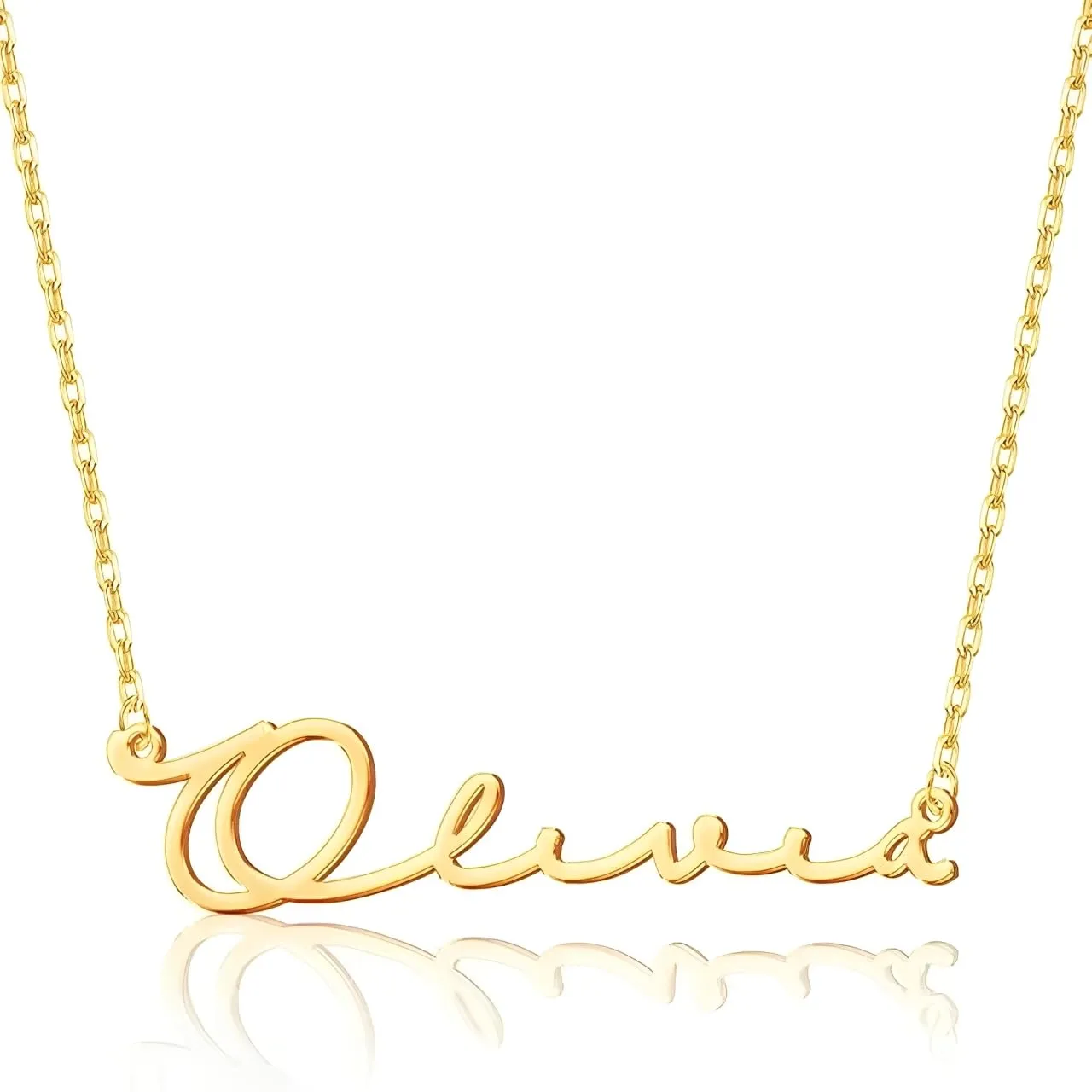 Gold Name Necklace, Custom Name Necklaces for Women, Stainless Steel Plated with 14k Gold, Birthday Gifts for Women