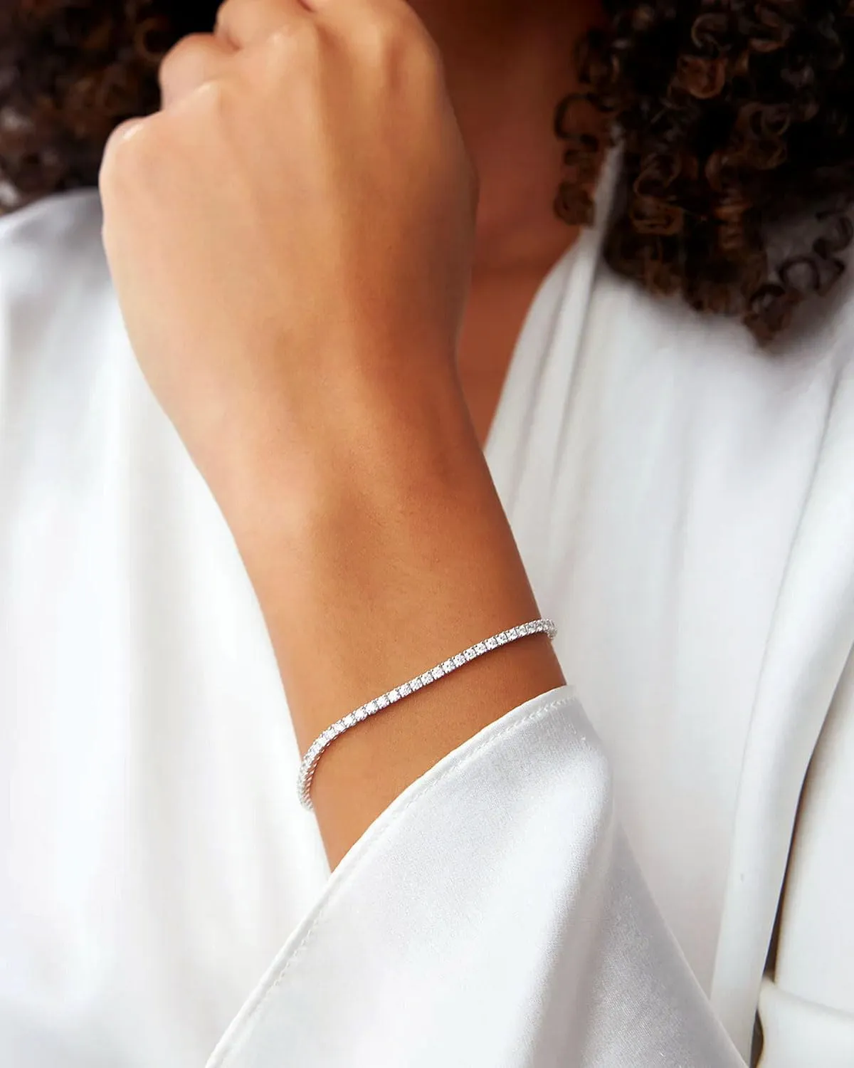 Gold Silver Tennis Bracelets for Women Dainty 14K Gold Plated Stackable Cubic Zirconia Diamond Bracelets for Wedding Bride Jewelry Gift for Mom Women Size 6.5-7.5 Inch