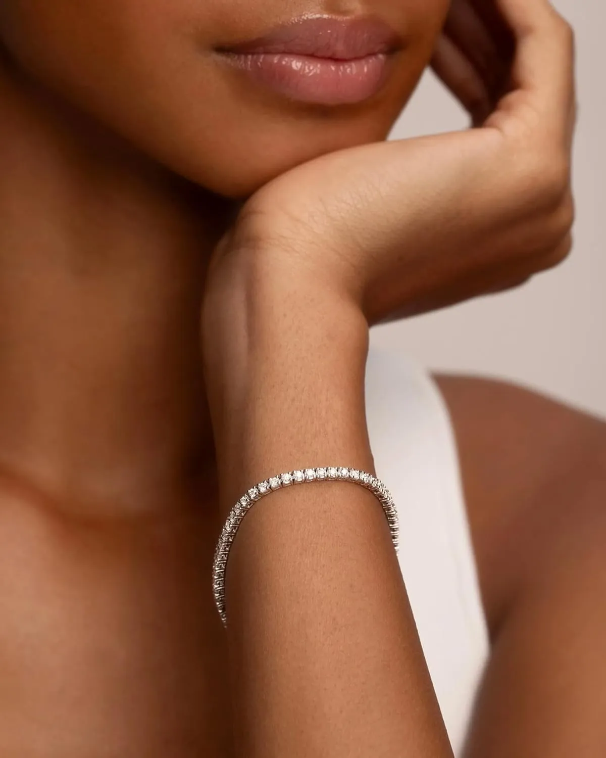 Gold Silver Tennis Bracelets for Women Dainty 14K Gold Plated Stackable Cubic Zirconia Diamond Bracelets for Wedding Bride Jewelry Gift for Mom Women Size 6.5-7.5 Inch
