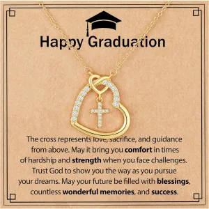 Graduation Gifts for Her, Kindergarten Preschool 5th 8th High School Cross Necklaces for Girls Teens Women Jewelry