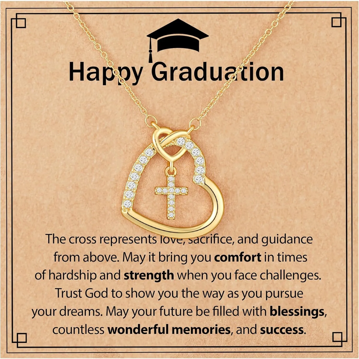 Graduation Gifts for Her, Kindergarten Preschool 5th 8th High School Cross Necklaces for Girls Teens Women Jewelry