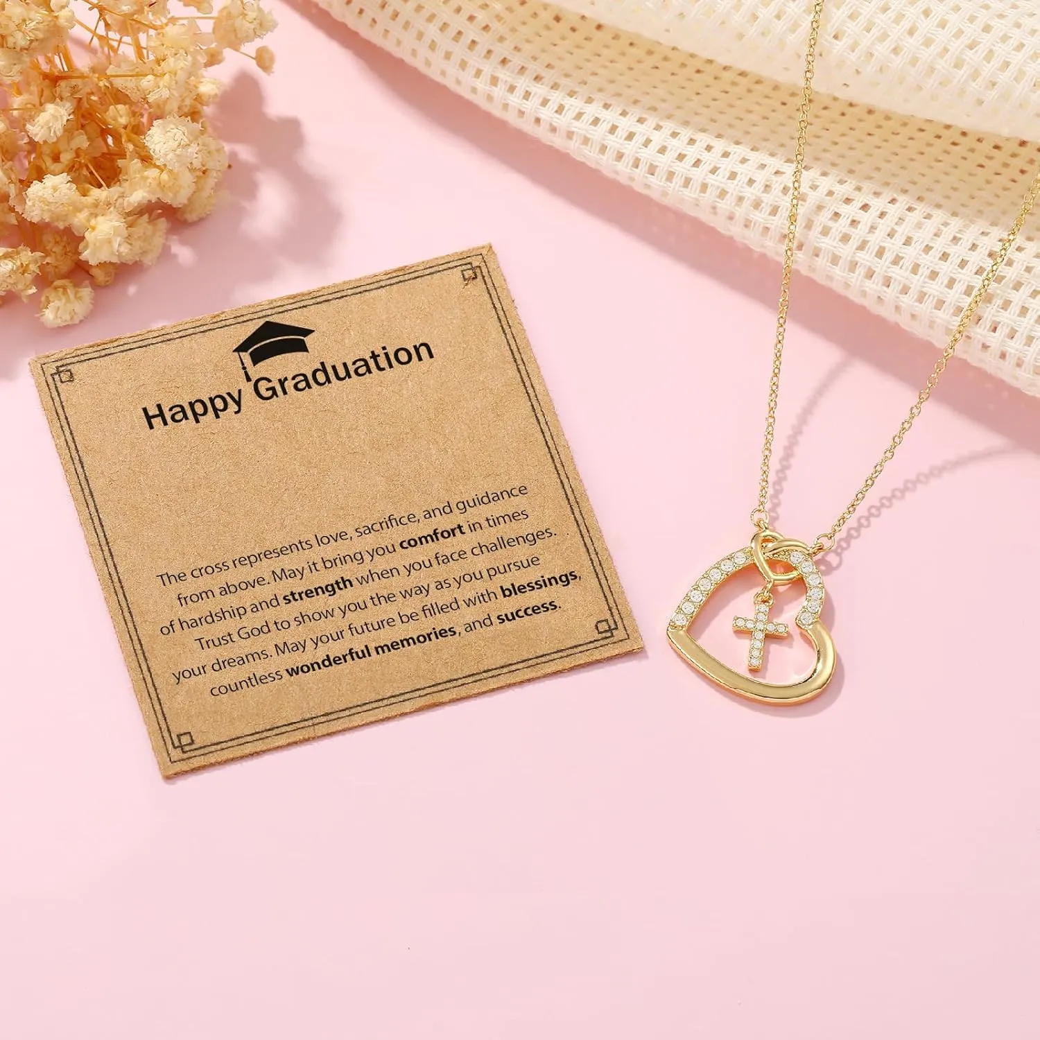 Graduation Gifts for Her, Kindergarten Preschool 5th 8th High School Cross Necklaces for Girls Teens Women Jewelry