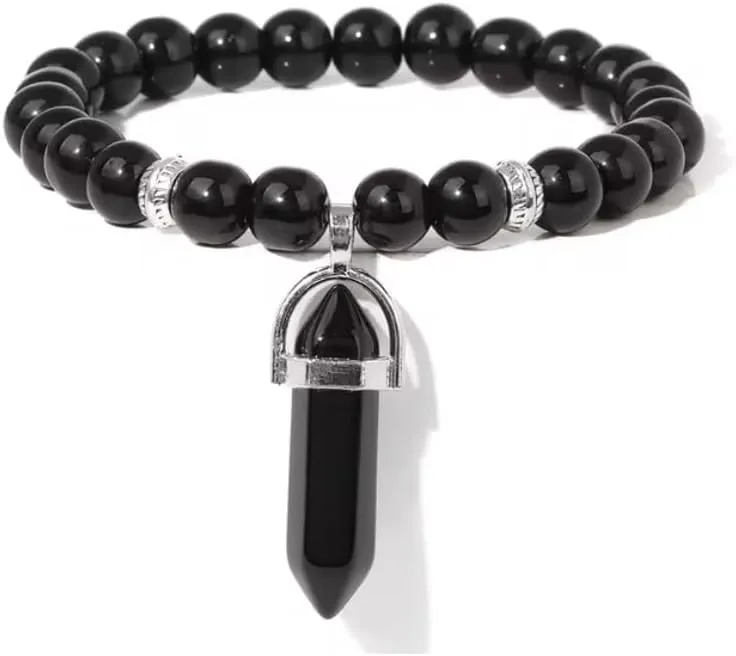 Green Aventurine Hexagonal Column Charm Bracelet Natural Stone Beaded Bracelets For Women Men Prayer Yoga