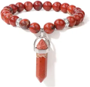 Green Aventurine Hexagonal Column Charm Bracelet Natural Stone Beaded Bracelets For Women Men Prayer Yoga