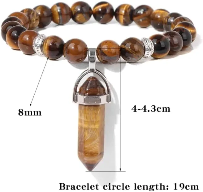 Green Aventurine Hexagonal Column Charm Bracelet Natural Stone Beaded Bracelets For Women Men Prayer Yoga