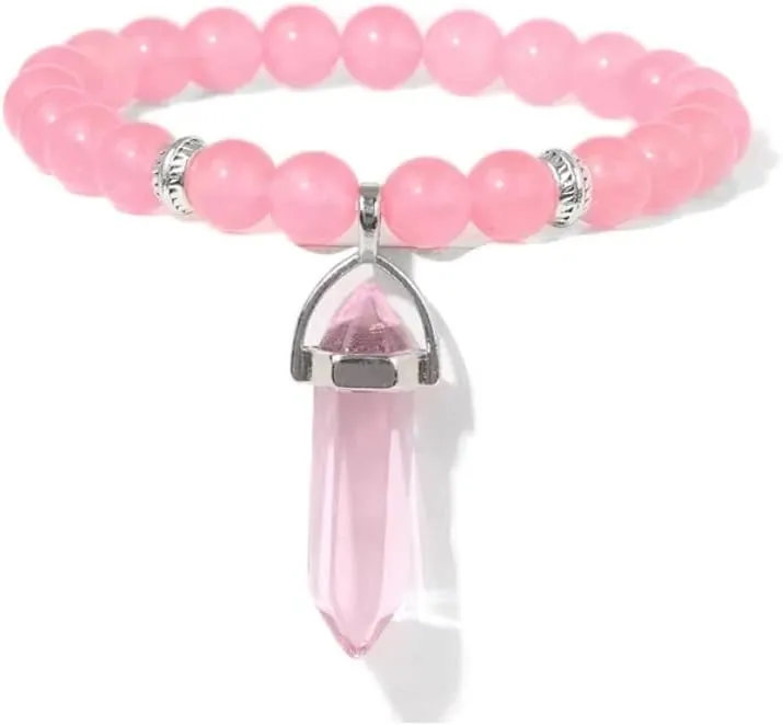 Green Aventurine Hexagonal Column Charm Bracelet Natural Stone Beaded Bracelets For Women Men Prayer Yoga