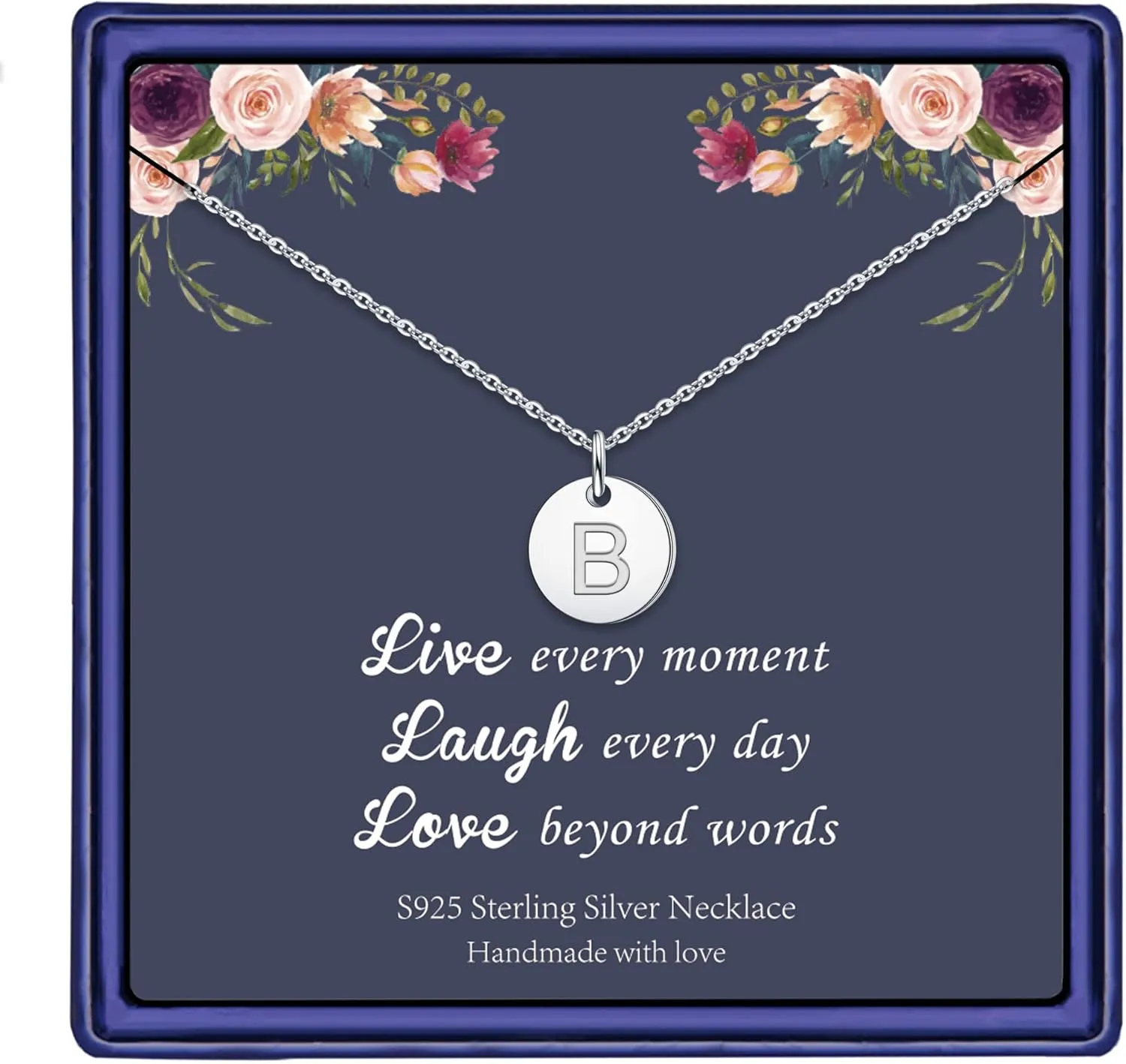 Hidepoo Kindergarten Graduation Gifts - Disc Initial Necklace Gifts for Girls, 14K Gold Filled/Rose Gold/S925 Sterling Silver Disc Initial Necklaces Tiny Initial Necklace Jewelry for Girls Women