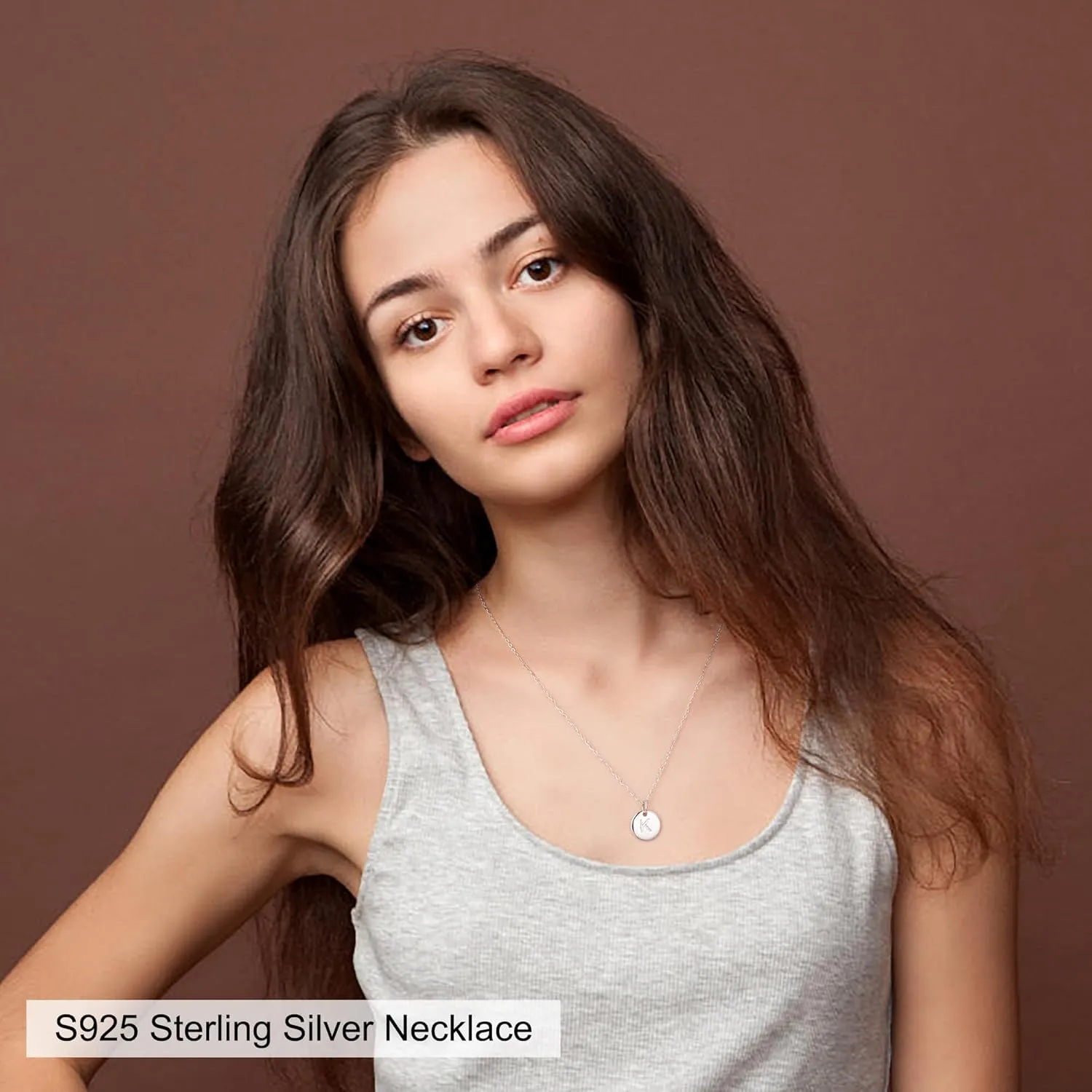 Hidepoo Kindergarten Graduation Gifts - Disc Initial Necklace Gifts for Girls, 14K Gold Filled/Rose Gold/S925 Sterling Silver Disc Initial Necklaces Tiny Initial Necklace Jewelry for Girls Women