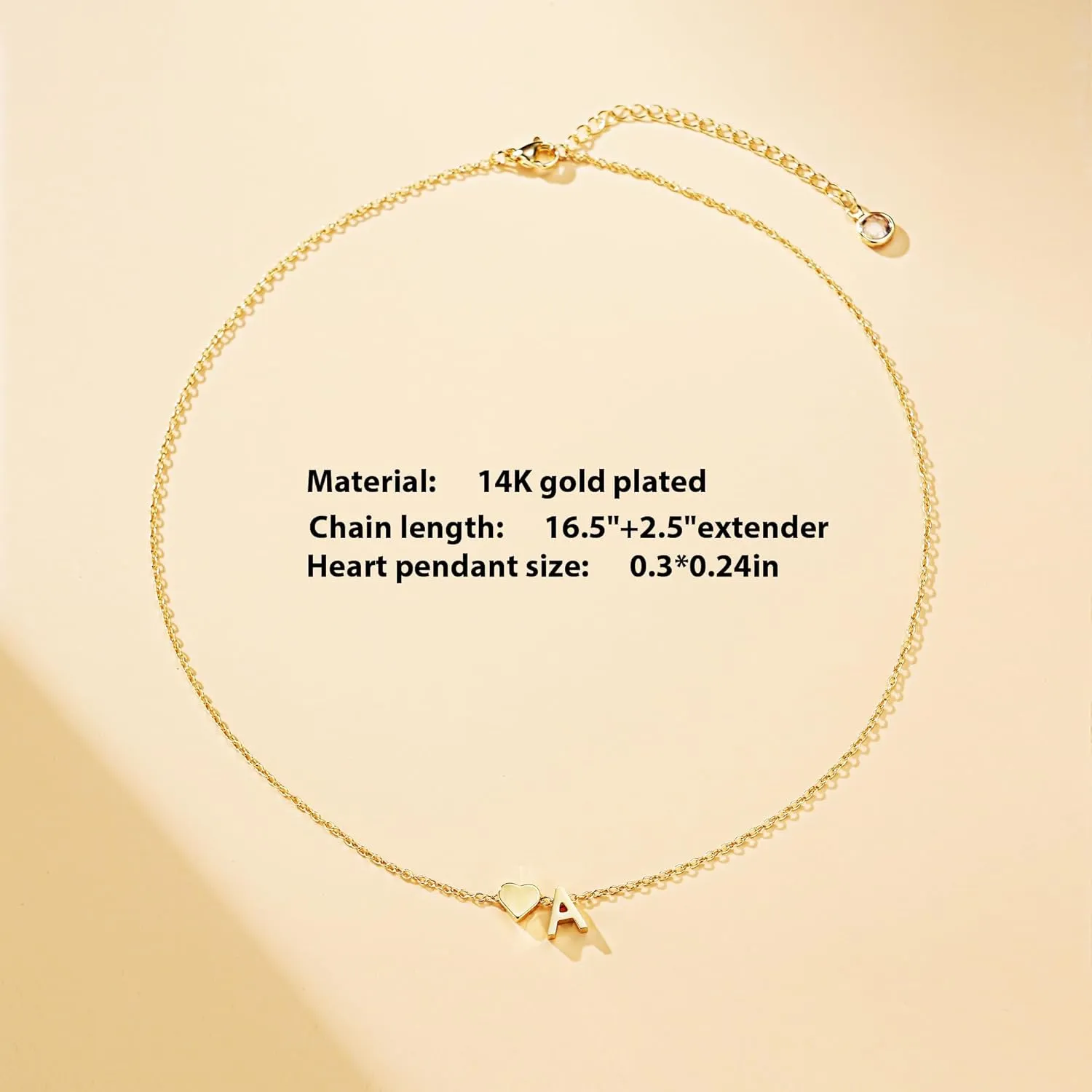 High School Graduation Gifts - 14K Gold Initial Necklace, Heart Initials Necklaces for Women, Dainty Tiny Gold Necklace Woman Jewelry, Birthday Gift for Mom
