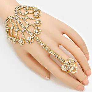 iLLASPARKZ Floral Rhinestone Hand Chain