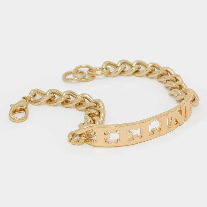 iLLASPARKZ "Feline" Nameplate Link Bracelet