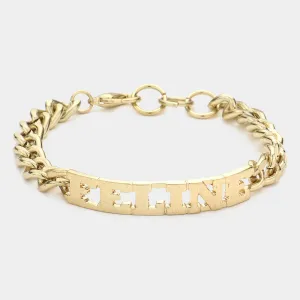 iLLASPARKZ "Feline" Nameplate Link Bracelet