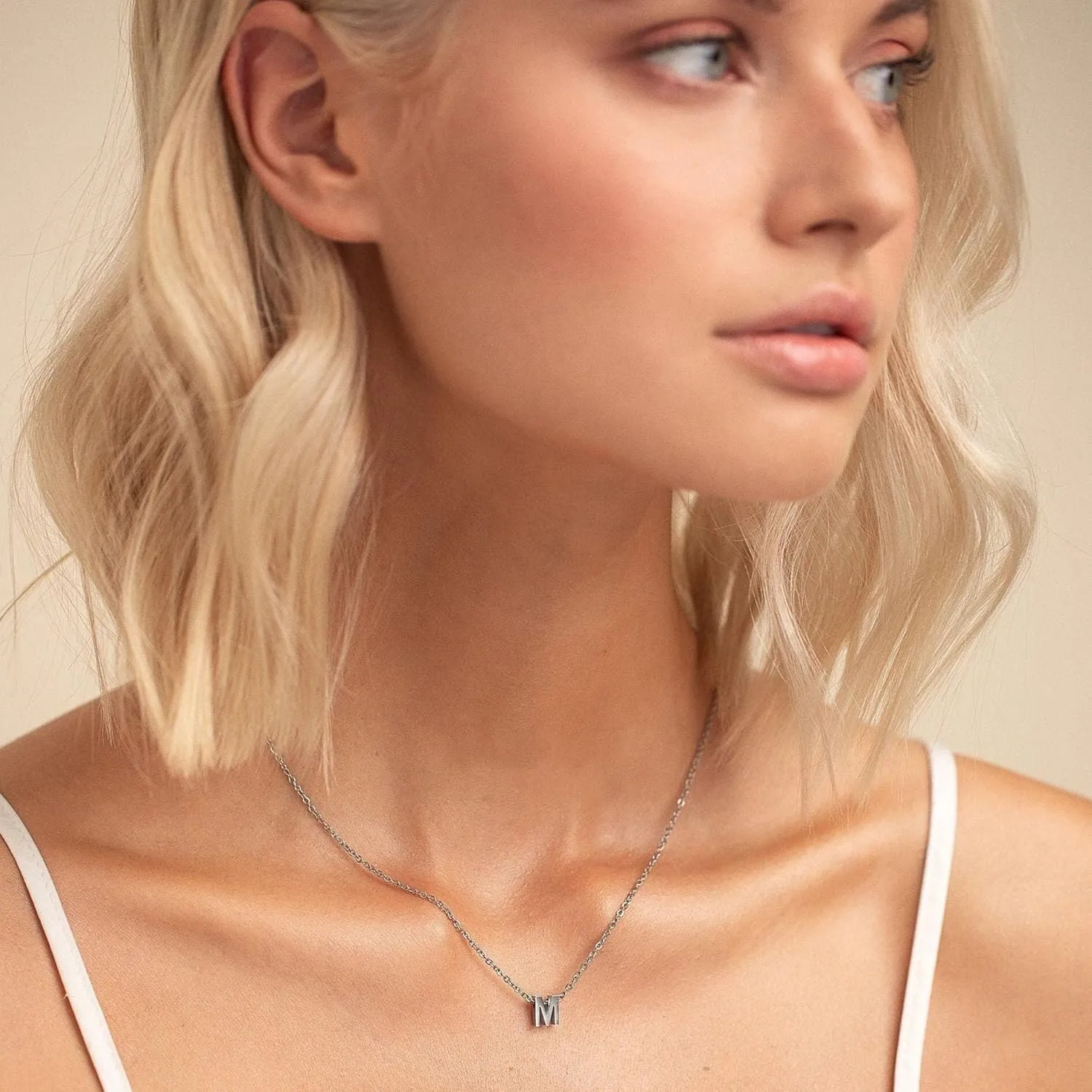 Initial Necklace for Women - Dainty 18K Gold Filled Initial Necklace Tiny A-Z Pendant Choker Necklace Trendy Cute Initial Letter Necklace Gold Jewelry Necklace for Women