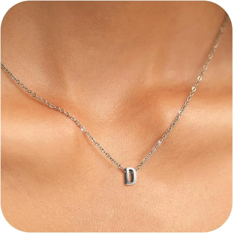 Initial Necklace for Women - Dainty 18K Gold Filled Initial Necklace Tiny A-Z Pendant Choker Necklace Trendy Cute Initial Letter Necklace Gold Jewelry Necklace for Women
