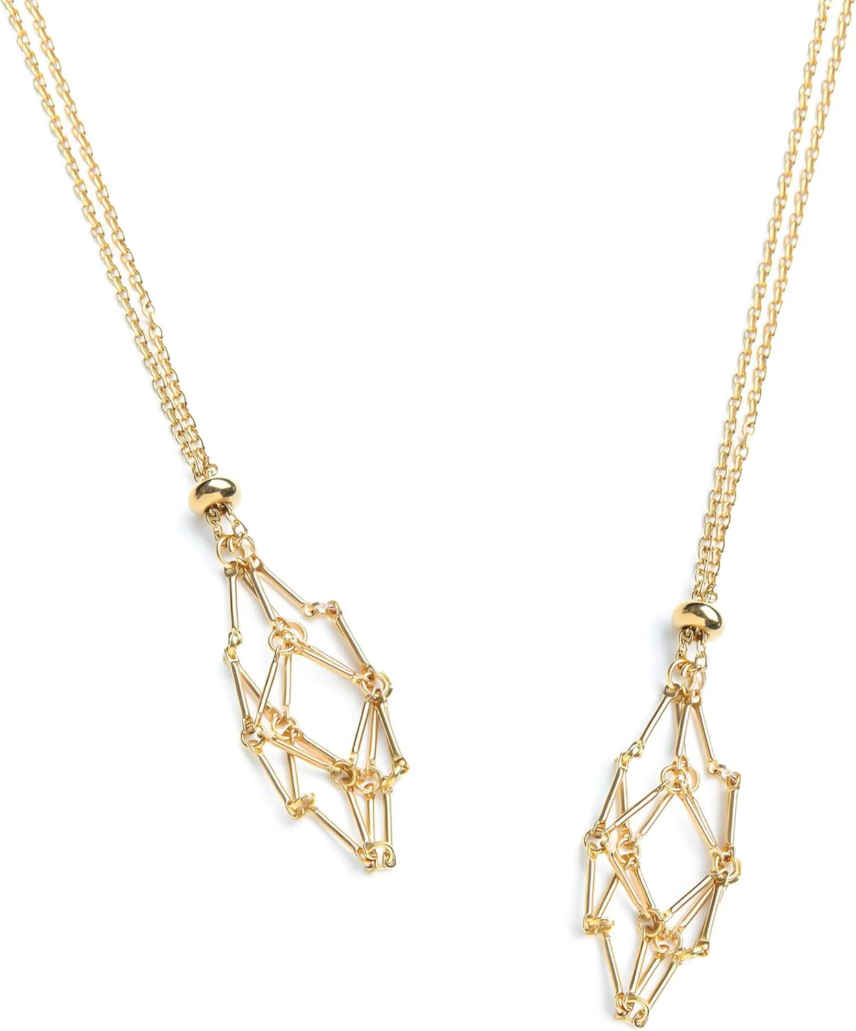 Interchangeable Crystal Holder Necklace,Crystal Stone Cage Pendant Necklace,Stainless Steel Crystal Gemstone Holder Necklaces for Women Men
