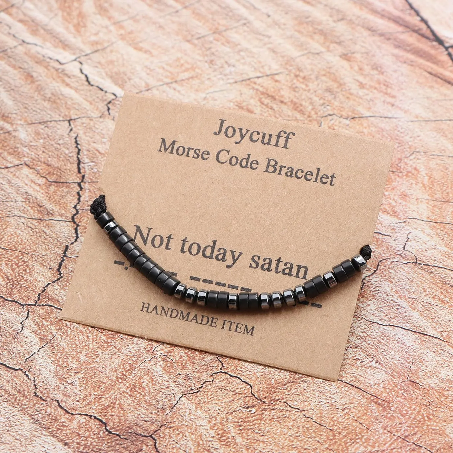 JoycuFF Morse Code Bracelets for Women Men Gifts for Her Him Mom Dad Daughter Sister Best Friend Funny Inspirational Bracelets for Women Jewelry Adjustable Silk Beaded Wrap Bracelet
