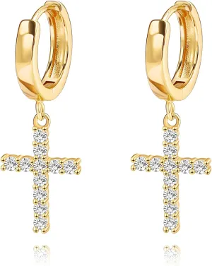 JWEIWENCAY18K Gold Plated Drop Dangle Earrings for Women Minimalist Hoop Earrings