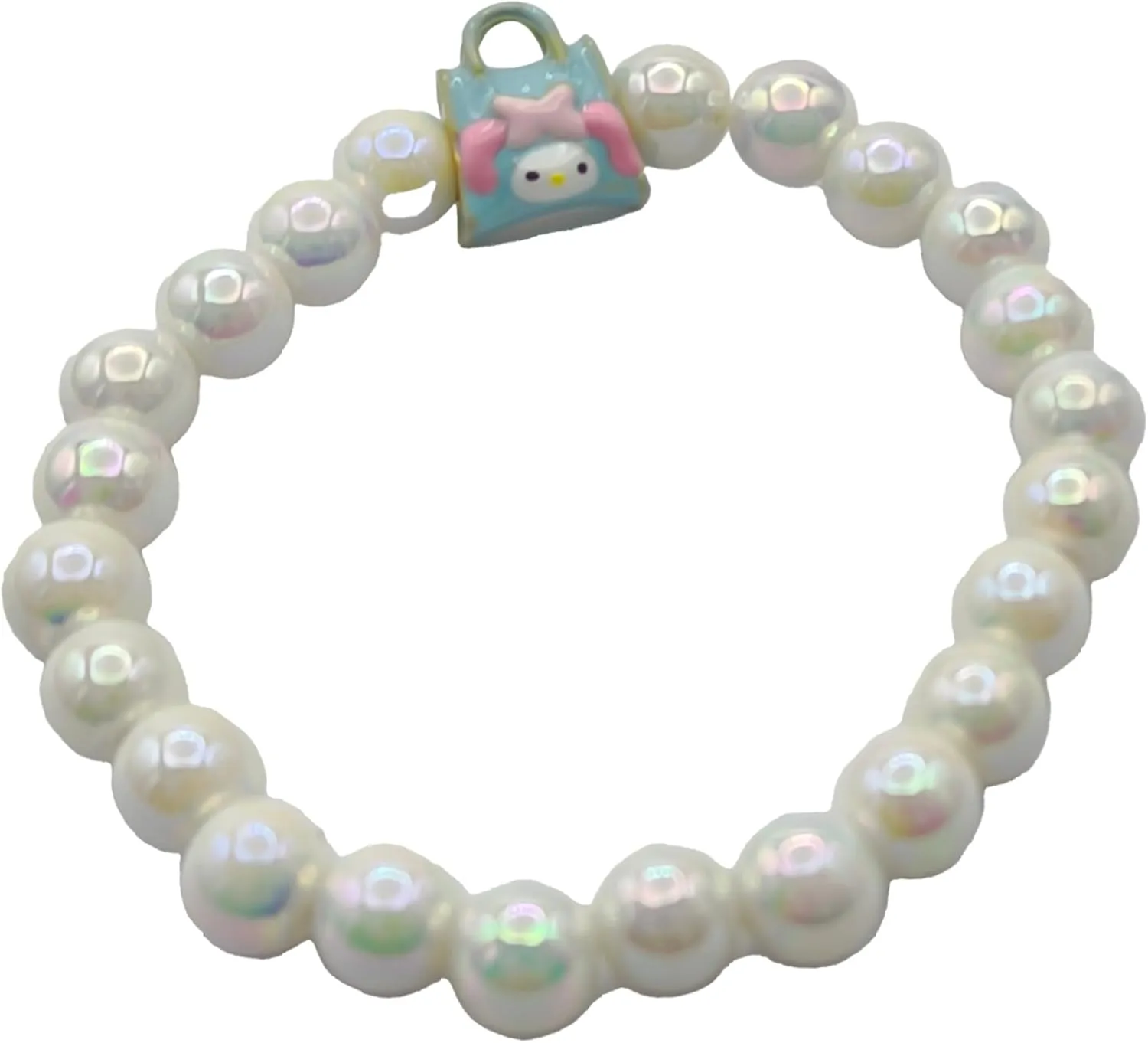Kawaii Bracelets Pearl Beaded Bracelet Cute Cartoon Elastic Beaded Pearl Bracelets Jewelry Bracelet Gift for Fashion Anime Cartoon Accessories for Ladies Women Bff Friendship