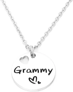 Kivosliviz Grammy Gifts Necklace for Women Best Jewelry Grammie Mothers Day Gift Ideas Charm Necklaces Grammy Necklace