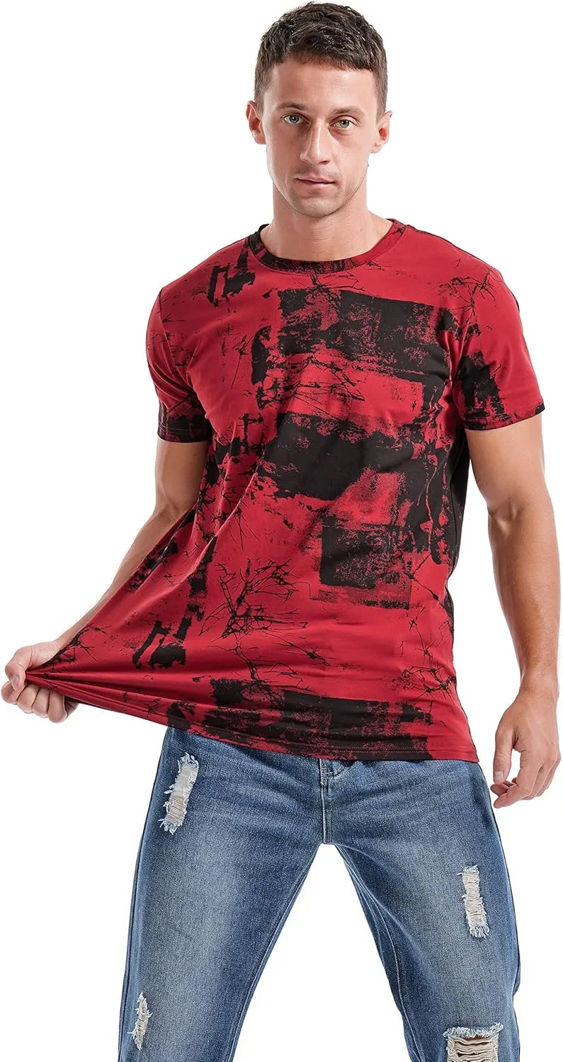KLIEGOU Mens Hipster Hiphop Tees - Fashion Print T-Shirts