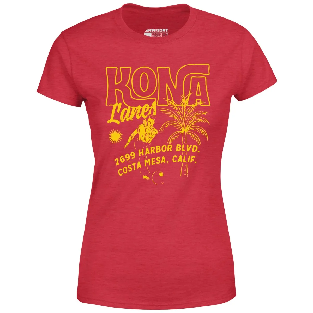 Kona Lanes v3 - Costa Mesa, CA - Vintage Bowling Alley - Women's T-Shirt